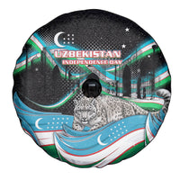 Uzbekistan Independence Day Spare Tire Cover Freedom Snow Leopard Minaret Architecture Flag