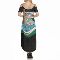 Uzbekistan Independence Day Summer Maxi Dress Freedom Snow Leopard Minaret Architecture Flag