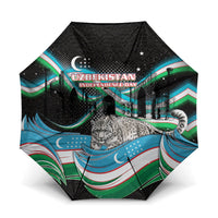 Uzbekistan Independence Day Umbrella Freedom Snow Leopard Minaret Architecture Flag