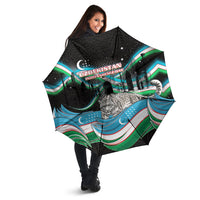 Uzbekistan Independence Day Umbrella Freedom Snow Leopard Minaret Architecture Flag