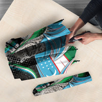 Uzbekistan Independence Day Umbrella Freedom Snow Leopard Minaret Architecture Flag