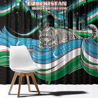 Uzbekistan Independence Day Window Curtain Freedom Snow Leopard Minaret Architecture Flag