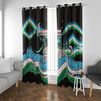 Uzbekistan Independence Day Window Curtain Freedom Snow Leopard Minaret Architecture Flag