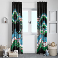 Uzbekistan Independence Day Window Curtain Freedom Snow Leopard Minaret Architecture Flag