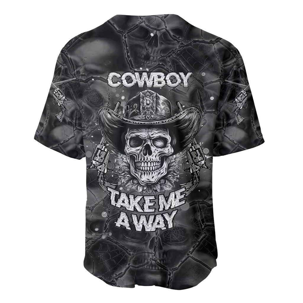 Cowboy Skull Baseball Jersey Cowboy Take Me Away - Wonder Print Shop
