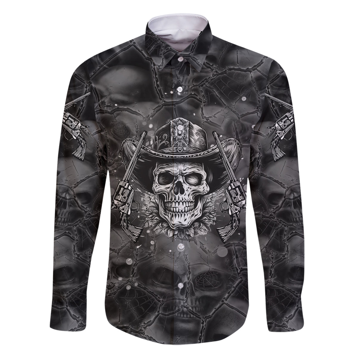 Cowboy Skull Family Matching Short Sleeve Bodycon Dress and Hawaiian Shirt Cowboy Take Me Away - Wonder Print Shop