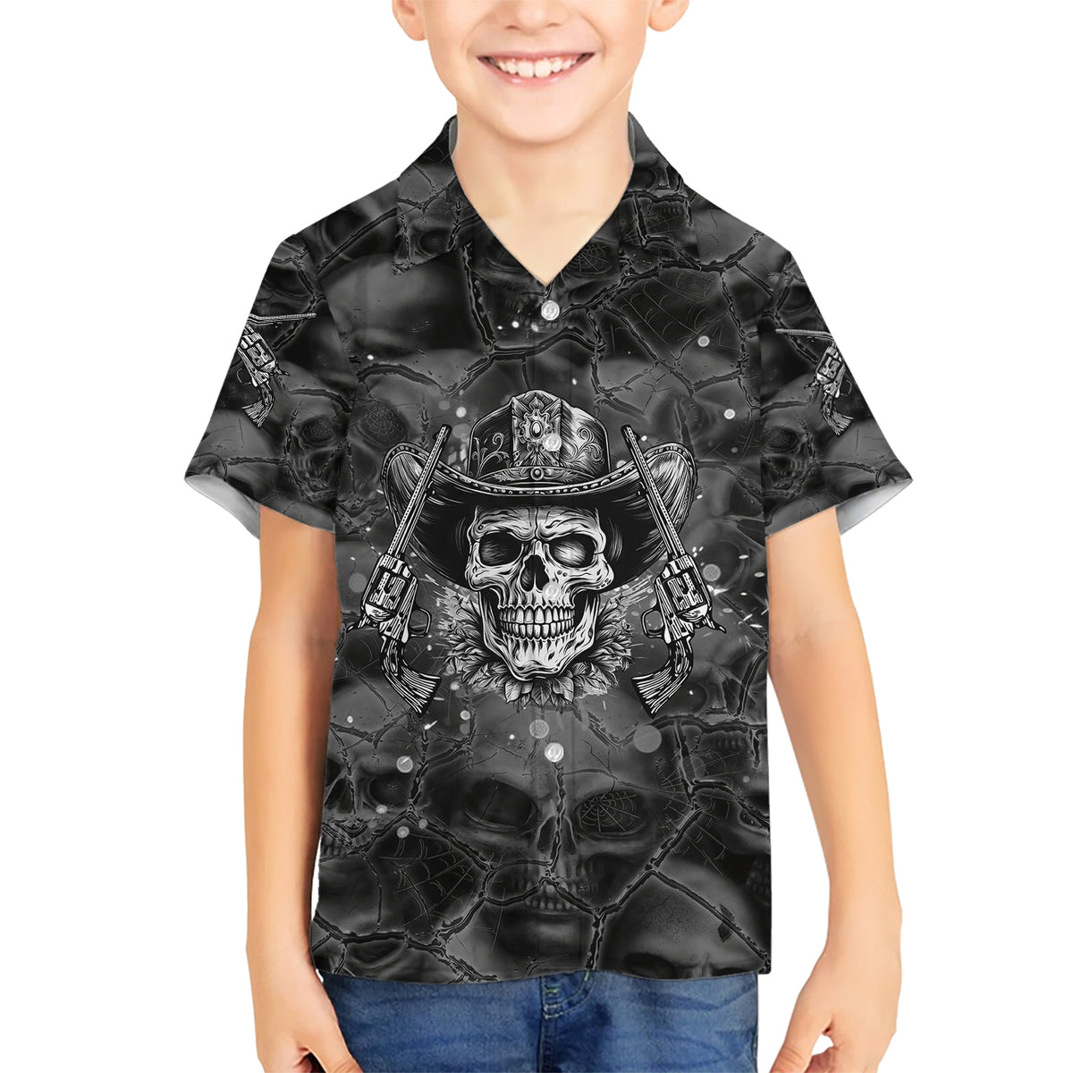 Cowboy Skull Hawaiian Shirt Cowboy Take Me Away - Wonder Print Shop