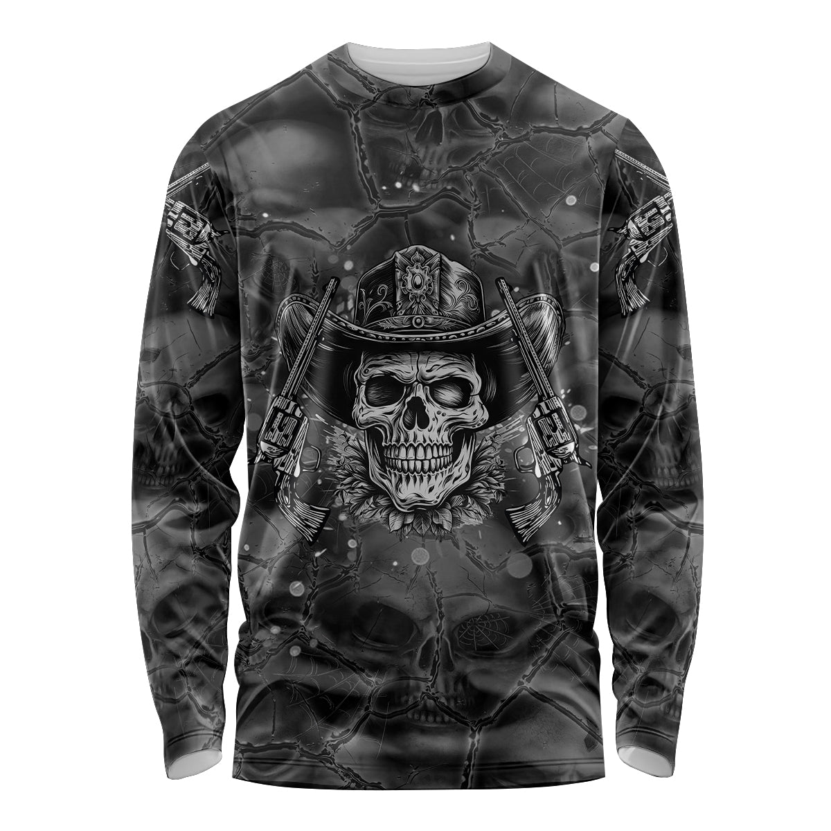 Cowboy Skull Long Sleeve Shirt Cowboy Take Me Away - Wonder Print Shop