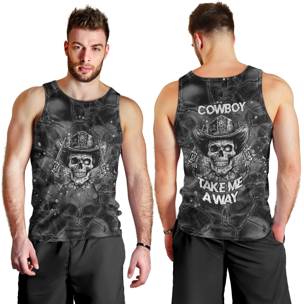Cowboy Skull Men Tank Top Cowboy Take Me Away - Wonder Print Shop