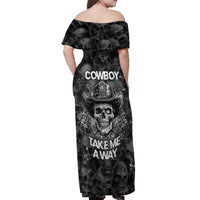 Cowboy Skull Off Shoulder Maxi Dress Cowboy Take Me Away - Wonder Print Shop