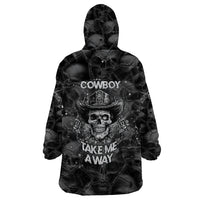 Cowboy Skull Wearable Blanket Hoodie Cowboy Take Me Away - Wonder Print Shop