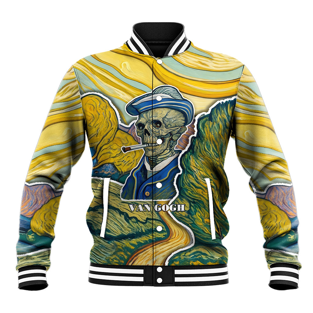 Vincent Van Gogh Skull Baseball Jacket - Wonder Print Shop