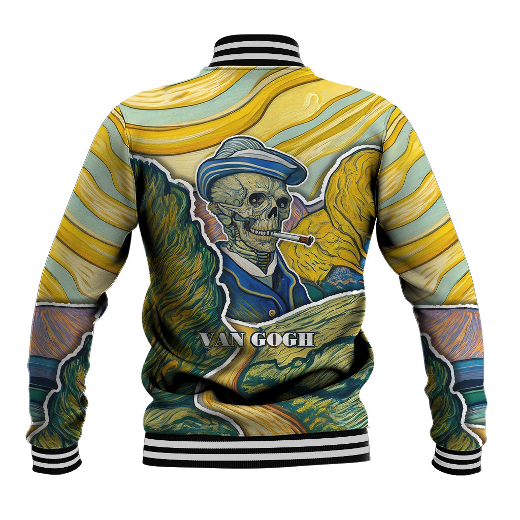 Vincent Van Gogh Skull Baseball Jacket - Wonder Print Shop