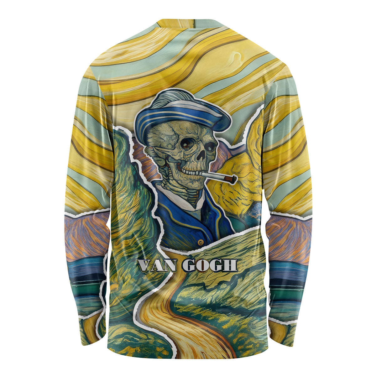 Vincent Van Gogh Skull Long Sleeve Shirt - Wonder Print Shop