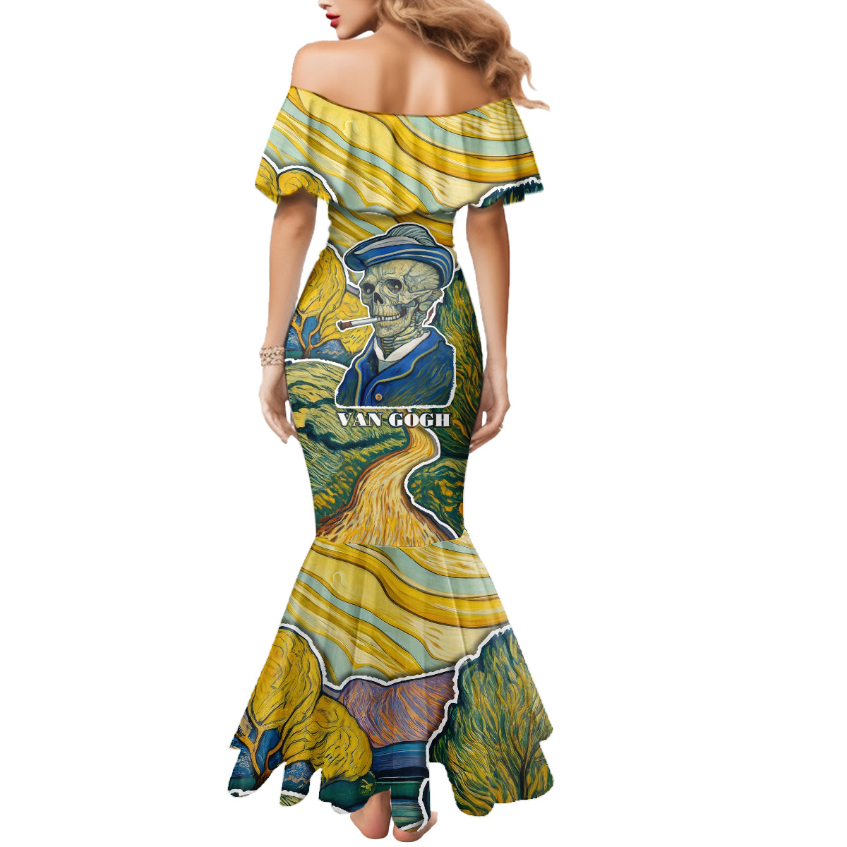 Vincent Van Gogh Skull Mermaid Dress - Wonder Print Shop