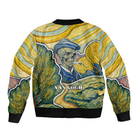 Vincent Van Gogh Skull Sleeve Zip Bomber Jacket - Wonder Print Shop