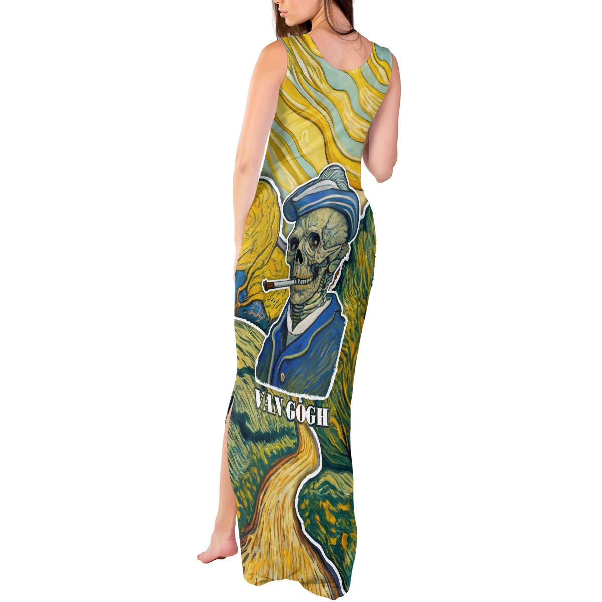 Vincent Van Gogh Skull Tank Maxi Dress - Wonder Print Shop