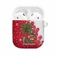 Antigua and Barbuda Christmas AirPods Case with Santa Pineapple Palm Tree Parrot and Gift Design - Wonder Print Shop