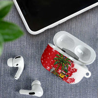 Antigua and Barbuda Christmas AirPods Case with Santa Pineapple Palm Tree Parrot and Gift Design - Wonder Print Shop