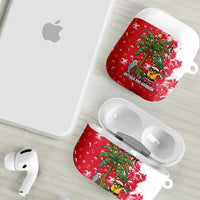 Antigua and Barbuda Christmas AirPods Case with Santa Pineapple Palm Tree Parrot and Gift Design - Wonder Print Shop