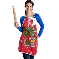 Antigua and Barbuda Christmas Apron with Santa Pineapple Palm Tree Parrot and Gift Design - Wonder Print Shop