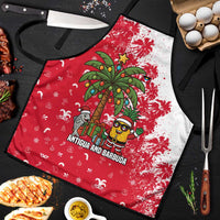 Antigua and Barbuda Christmas Apron with Santa Pineapple Palm Tree Parrot and Gift Design - Wonder Print Shop