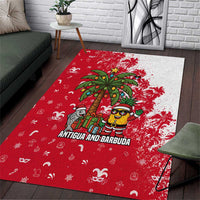 Antigua and Barbuda Christmas Area Rug with Santa Pineapple Palm Tree Parrot and Gift Design - Wonder Print Shop