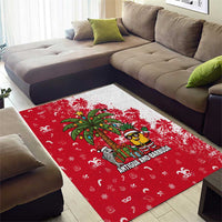 Antigua and Barbuda Christmas Area Rug with Santa Pineapple Palm Tree Parrot and Gift Design - Wonder Print Shop