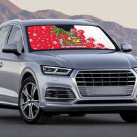 Antigua and Barbuda Christmas Auto Sun Shade with Santa Pineapple Palm Tree Parrot and Gift Design - Wonder Print Shop