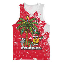 Antigua and Barbuda Christmas Basketball Jersey with Santa Pineapple Palm Tree Parrot and Gift Design - Wonder Print Shop