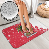 Antigua and Barbuda Christmas Bathroom Set with Santa Pineapple Palm Tree Parrot and Gift Design - Wonder Print Shop