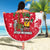 Antigua and Barbuda Christmas Beach Blanket with Santa Pineapple Palm Tree Parrot and Gift Design - Wonder Print Shop