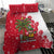 Antigua and Barbuda Christmas Bedding Set with Santa Pineapple Palm Tree Parrot and Gift Design - Wonder Print Shop