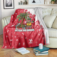 Antigua and Barbuda Christmas Blanket with Santa Pineapple Palm Tree Parrot and Gift Design - Wonder Print Shop