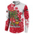 Antigua and Barbuda Christmas Button Sweatshirt with Santa Pineapple Palm Tree Parrot and Gift Design - Wonder Print Shop