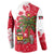 Antigua and Barbuda Christmas Button Sweatshirt with Santa Pineapple Palm Tree Parrot and Gift Design - Wonder Print Shop