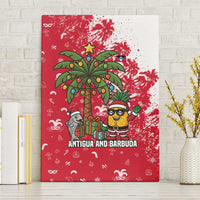 Antigua and Barbuda Christmas Canvas Wall Art with Santa Pineapple Palm Tree Parrot and Gift Design - Wonder Print Shop