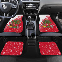 Antigua and Barbuda Christmas Car Mats with Santa Pineapple Palm Tree Parrot and Gift Design - Wonder Print Shop