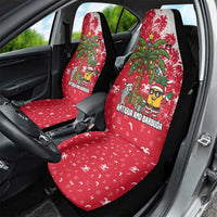 Antigua and Barbuda Christmas Car Seat Cover with Santa Pineapple Palm Tree Parrot and Gift Design - Wonder Print Shop