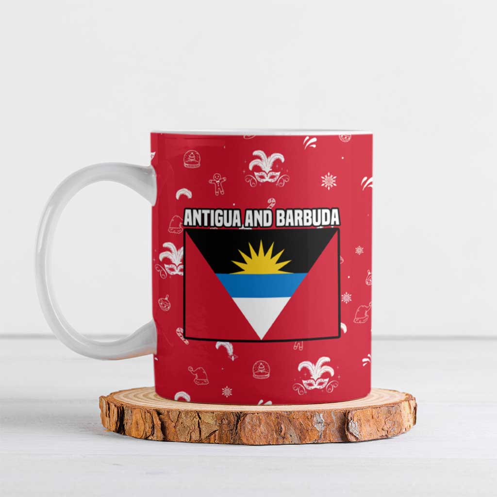 Antigua and Barbuda Christmas Ceramic Mug with Santa Pineapple Palm Tree Parrot and Gift Design - Wonder Print Shop