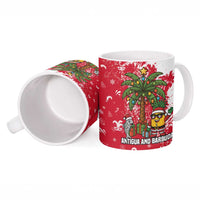 Antigua and Barbuda Christmas Ceramic Mug with Santa Pineapple Palm Tree Parrot and Gift Design - Wonder Print Shop