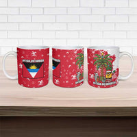 Antigua and Barbuda Christmas Ceramic Mug with Santa Pineapple Palm Tree Parrot and Gift Design - Wonder Print Shop