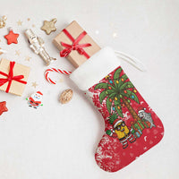 Antigua and Barbuda Christmas Stocking with Santa Pineapple Palm Tree Parrot and Gift Design - Wonder Print Shop