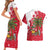Antigua and Barbuda Christmas Couples Matching Short Sleeve Bodycon Dress and Hawaiian Shirt with Santa Pineapple Palm Tree Parrot and Gift Design - Wonder Print Shop