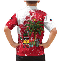 Antigua and Barbuda Christmas Family Matching Mermaid Dress and Hawaiian Shirt with Santa Pineapple Palm Tree Parrot and Gift Design - Wonder Print Shop