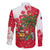 Antigua and Barbuda Christmas Family Matching Off The Shoulder Long Sleeve Dress and Hawaiian Shirt with Santa Pineapple Palm Tree Parrot and Gift Design - Wonder Print Shop