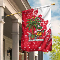 Antigua and Barbuda Christmas Garden Flag with Santa Pineapple Palm Tree Parrot and Gift Design - Wonder Print Shop