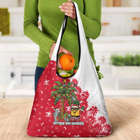 Antigua and Barbuda Christmas Grocery Bag with Santa Pineapple Palm Tree Parrot and Gift Design - Wonder Print Shop