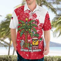 Antigua and Barbuda Christmas Hawaiian Shirt with Santa Pineapple Palm Tree Parrot and Gift Design - Wonder Print Shop