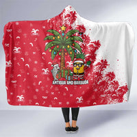 Antigua and Barbuda Christmas Hooded Blanket with Santa Pineapple Palm Tree Parrot and Gift Design - Wonder Print Shop